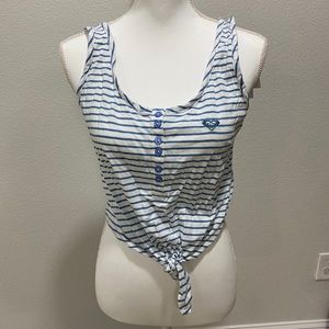 Brand New Roxy sweet symphony striped blue and white tank. Size Medium.